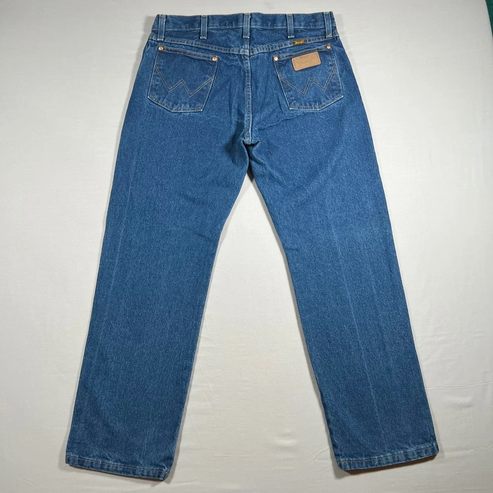 Wrangler Mens Straight Leg Cowboy Cut Denim Jeans Medium Wash 34x30 1013MWZPW